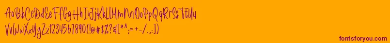 フォントRomantick – オレンジの背景に紫のフォント