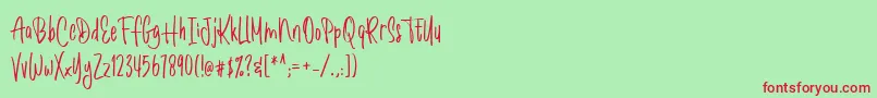 Romantick Font – Red Fonts on Green Background