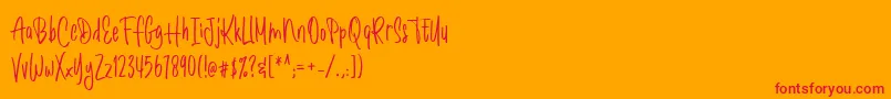 Romantick Font – Red Fonts on Orange Background