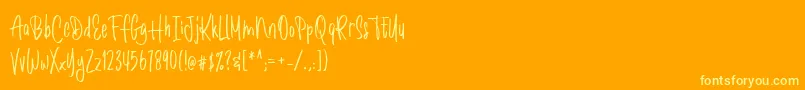 Romantick Font – Yellow Fonts on Orange Background