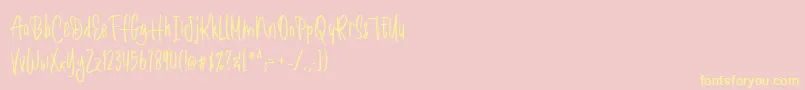 Romantick Font – Yellow Fonts on Pink Background