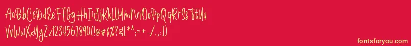 Romantick Font – Yellow Fonts on Red Background