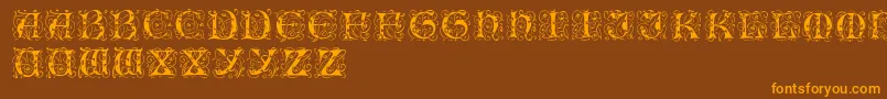 Romantik Font – Orange Fonts on Brown Background