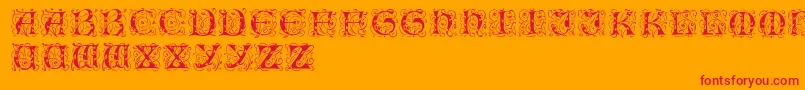 Romantik Font – Red Fonts on Orange Background