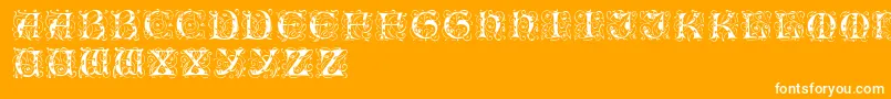 Czcionka Romantik – białe czcionki na pomarańczowym tle