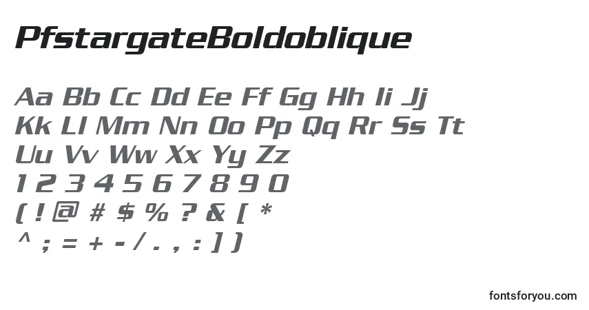PfstargateBoldobliqueフォント–アルファベット、数字、特殊文字