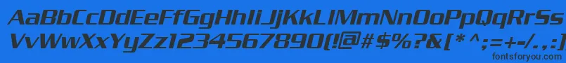 PfstargateBoldoblique Font – Black Fonts on Blue Background
