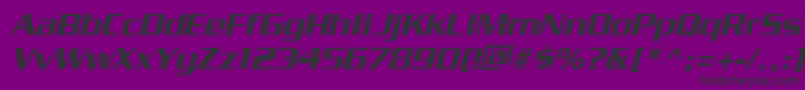 PfstargateBoldoblique-fontti – mustat fontit violetilla taustalla