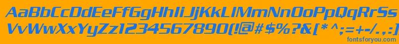 PfstargateBoldoblique Font – Blue Fonts on Orange Background