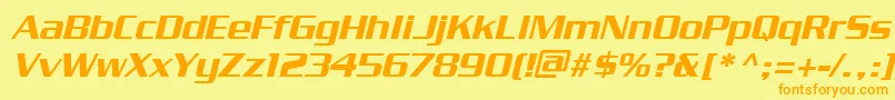 PfstargateBoldoblique Font – Orange Fonts on Yellow Background