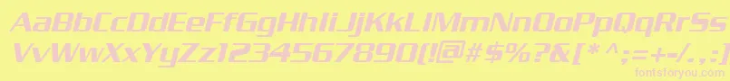 Шрифт PfstargateBoldoblique – розовые шрифты на жёлтом фоне