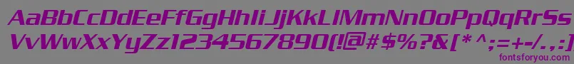 フォントPfstargateBoldoblique – 紫色のフォント、灰色の背景