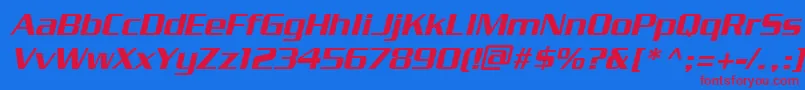 PfstargateBoldoblique Font – Red Fonts on Blue Background