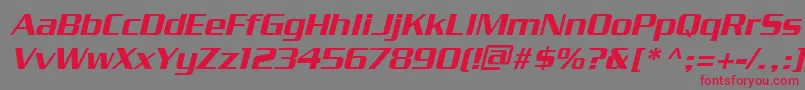 PfstargateBoldoblique Font – Red Fonts on Gray Background