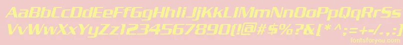 PfstargateBoldoblique Font – Yellow Fonts on Pink Background