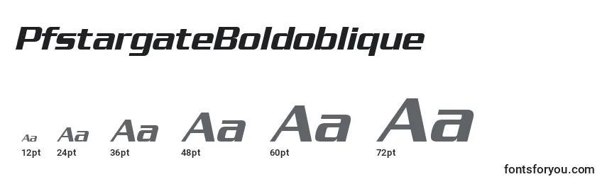 Размеры шрифта PfstargateBoldoblique