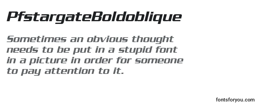 Шрифт PfstargateBoldoblique