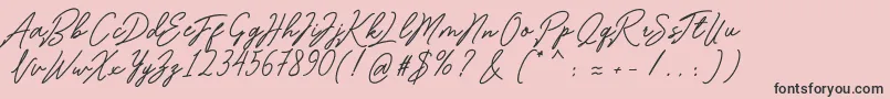 Romantina Font – Black Fonts on Pink Background