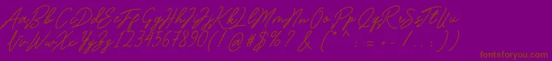 Romantina-fontti – ruskeat fontit violetilla taustalla