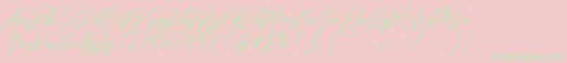 Romantina Font – Green Fonts on Pink Background