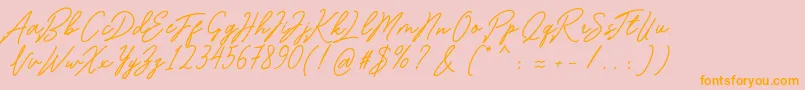 Romantina Font – Orange Fonts on Pink Background