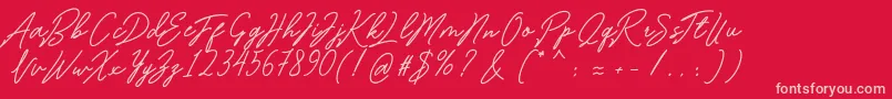 Шрифт Romantina – розовые шрифты на красном фоне
