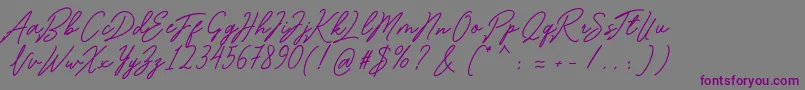 Шрифт Romantina – фиолетовые шрифты на сером фоне