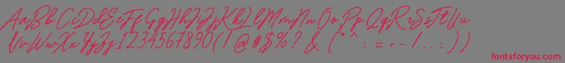 Romantina-Schriftart – Rote Schriften auf grauem Hintergrund
