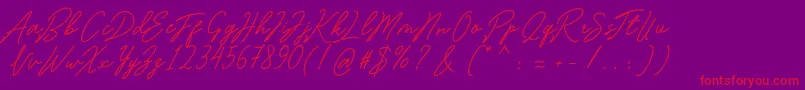 Romantina Font – Red Fonts on Purple Background