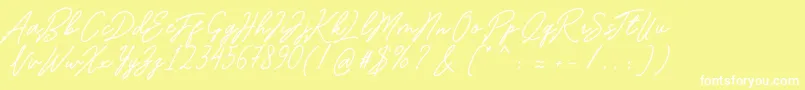 Шрифт Romantina – белые шрифты на жёлтом фоне