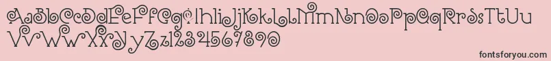 Fonte Romantine Demo – fontes pretas em um fundo rosa