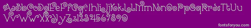 Romantine Demo Font – Green Fonts on Purple Background