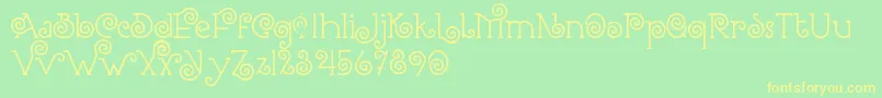 Romantine Demo Font – Yellow Fonts on Green Background