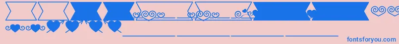 Romantine Dingbats Font – Blue Fonts on Pink Background