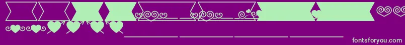 Romantine Dingbats Font – Green Fonts on Purple Background