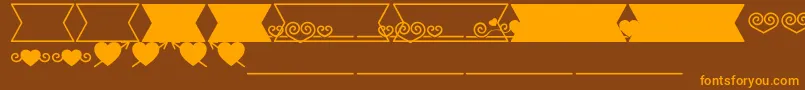 Romantine Dingbats Font – Orange Fonts on Brown Background