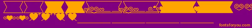 Romantine Dingbats Font – Orange Fonts on Purple Background