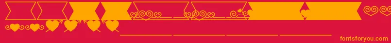 Romantine Dingbats Font – Orange Fonts on Red Background