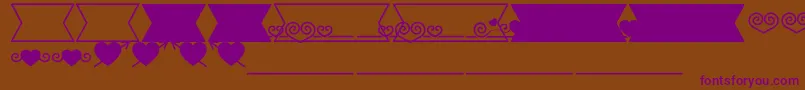 Romantine Dingbats Font – Purple Fonts on Brown Background