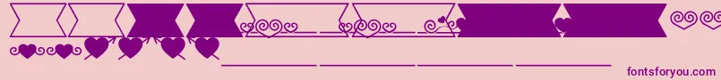 Romantine Dingbats Font – Purple Fonts on Pink Background