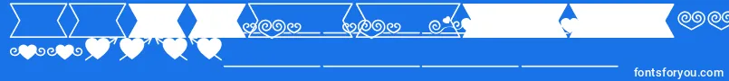 Romantine Dingbats Font – White Fonts on Blue Background