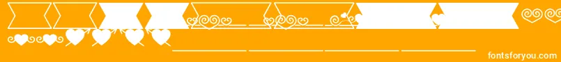 Romantine Dingbats Font – White Fonts on Orange Background