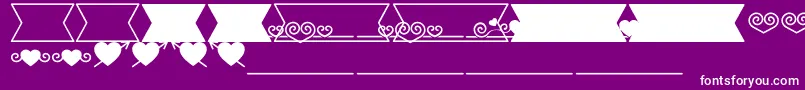 Romantine Dingbats-Schriftart – Weiße Schriften auf violettem Hintergrund