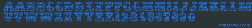 Romantiques Font – Blue Fonts on Black Background