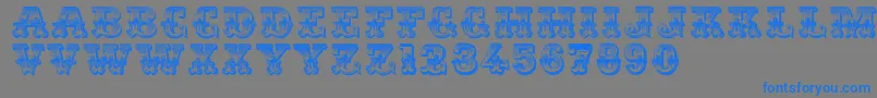 Romantiques Font – Blue Fonts on Gray Background
