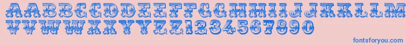 Romantiques Font – Blue Fonts on Pink Background