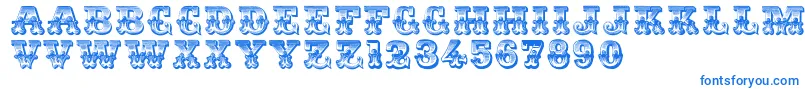 Romantiques Font – Blue Fonts on White Background