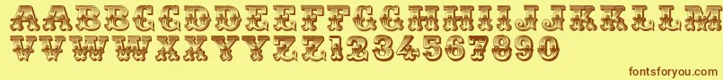 Romantiques Font – Brown Fonts on Yellow Background