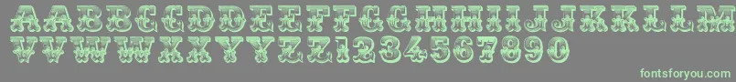 Romantiques Font – Green Fonts on Gray Background