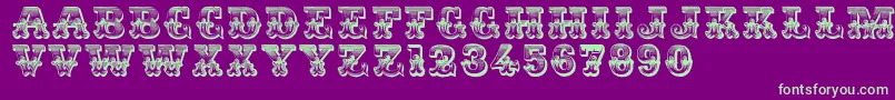 Romantiques Font – Green Fonts on Purple Background